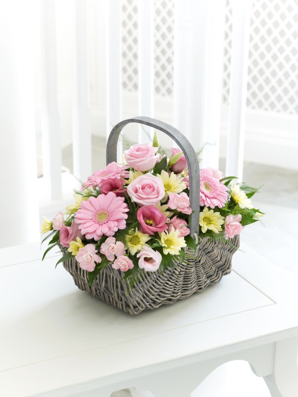 pink mothers day basket