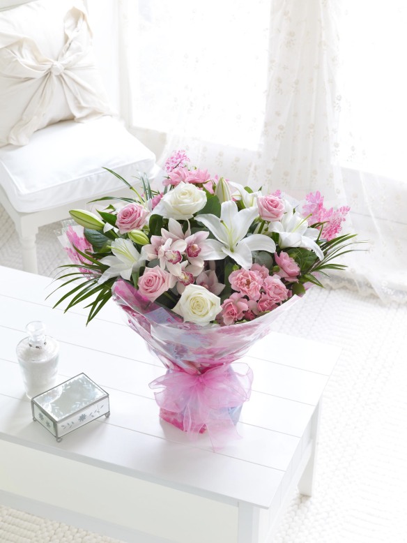 Pink and white flowers